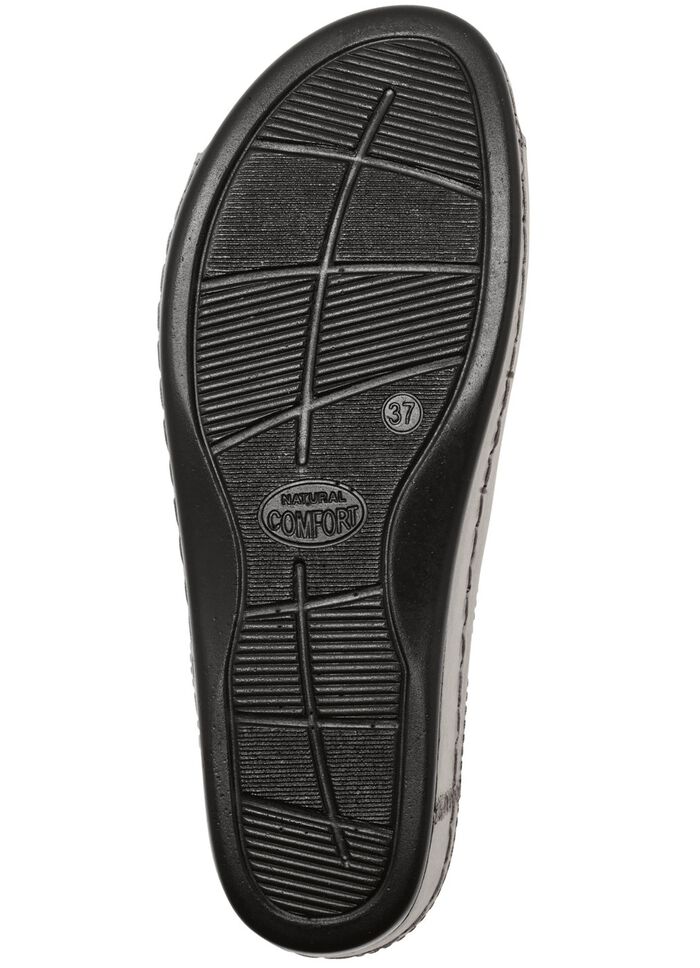 Tofflor med djup fotb&auml;dd i skinn ANTIK BRONS