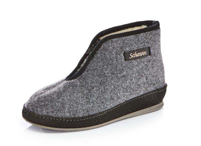 Andningsbara damtofflor med dragkedja GR&Aring; SVART