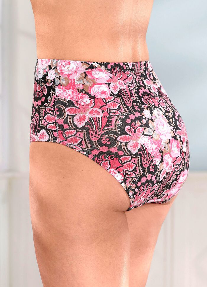 Paket med fem trosor med f&auml;rgglad tryckdesign 