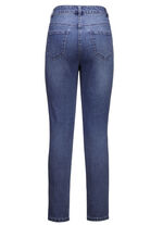Jeans med blommiga öljetter och strass JEANS BLÅ
