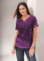 Skjorta med blommig spets i 5 f&auml;rger 