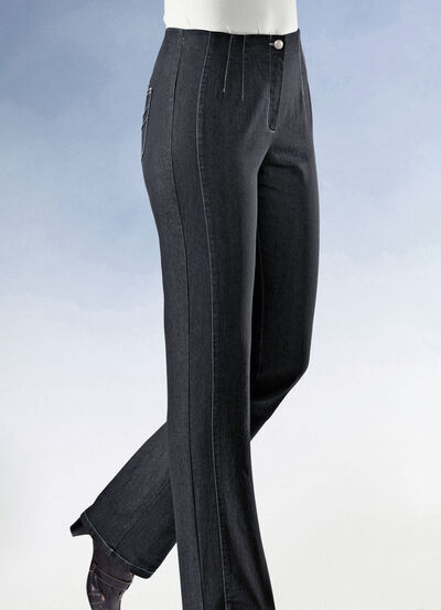 Jeans med figursmickrande delningssöm, , large