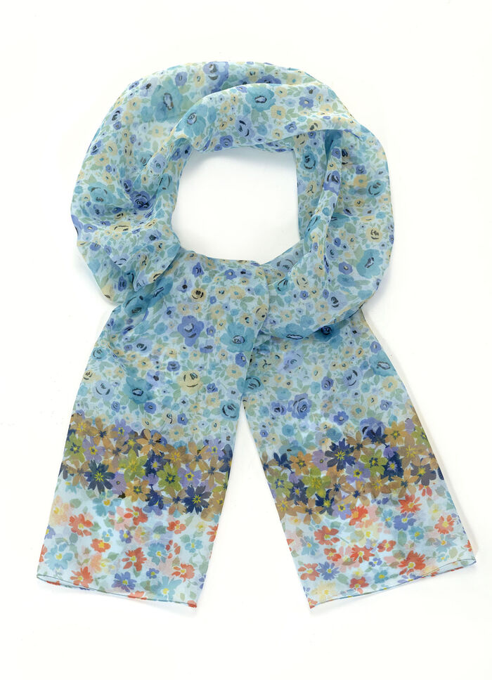 Halsduk med fantasiblommönster 