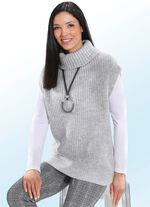 Stickad slipover i mix METALLAD LJUSGR&Aring;