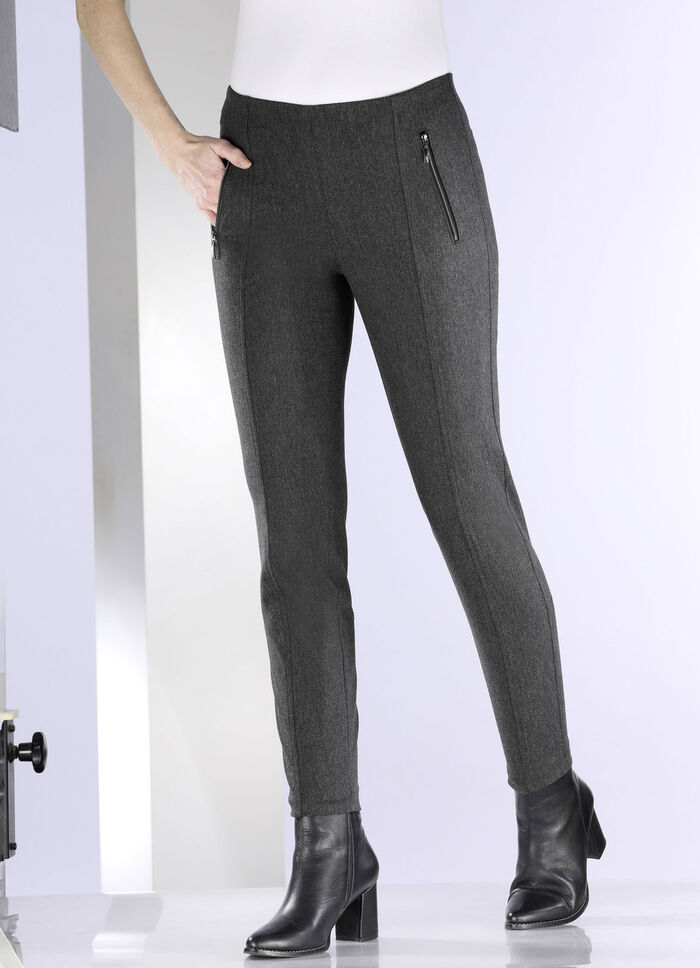 Byxor med fickor med dragkedja ANTHRAZIT MELIERT