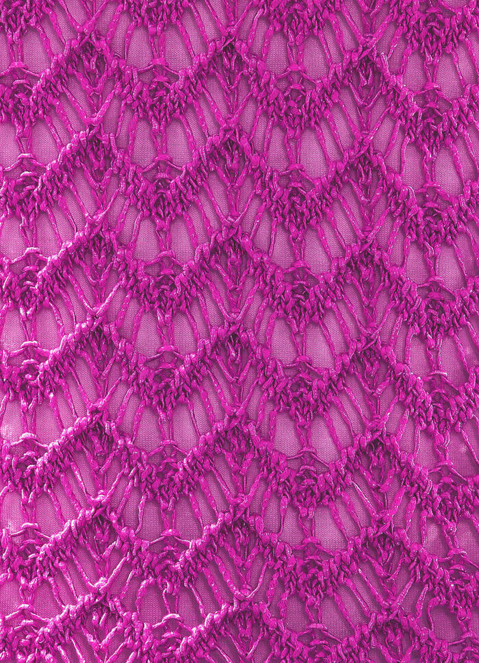 Tröja gjord av högkvalitativt glänsande effektgarn FUCHSIA MELIERT