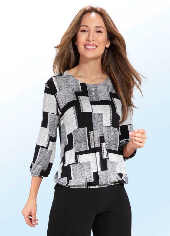 Skjorttunika med dekorativa knappar 