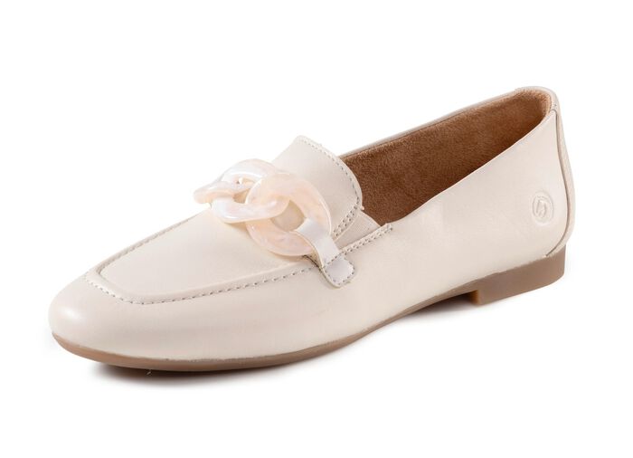 Remonte loafers med trendig dekorativ kedja BEIGE