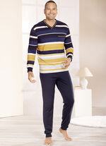 Pyjamas med V-ringning och muddar i kanterna 