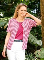 Skjortjacka med garnf&auml;rgad randig design 