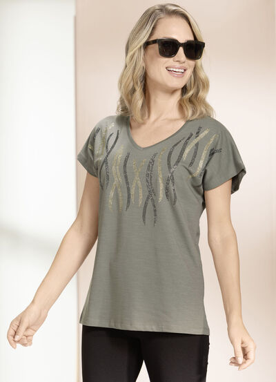 Skjorta med tallriksdekoration 