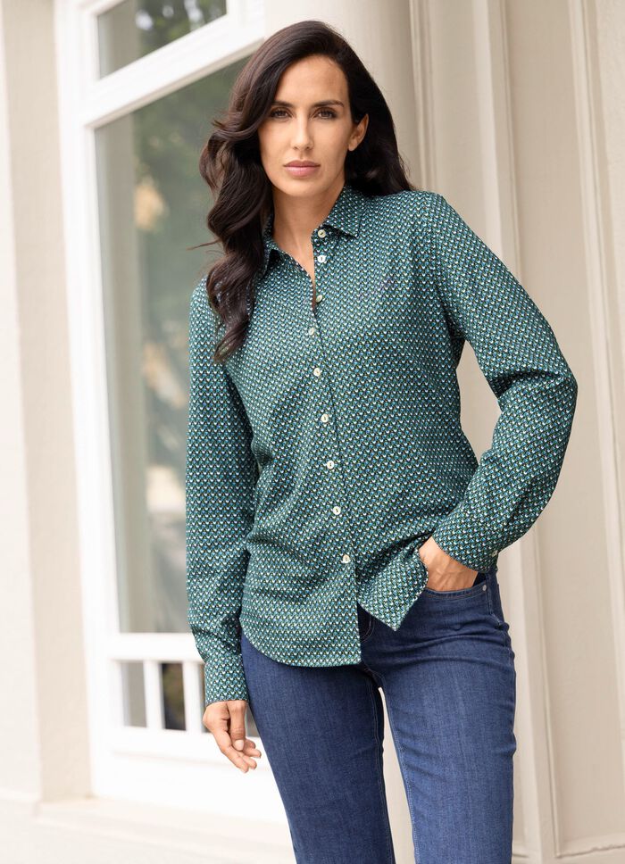 Skjortblus med minimalistisk design 