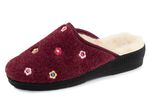 Fodrade damtofflor, med ny ull BORDEAUX
