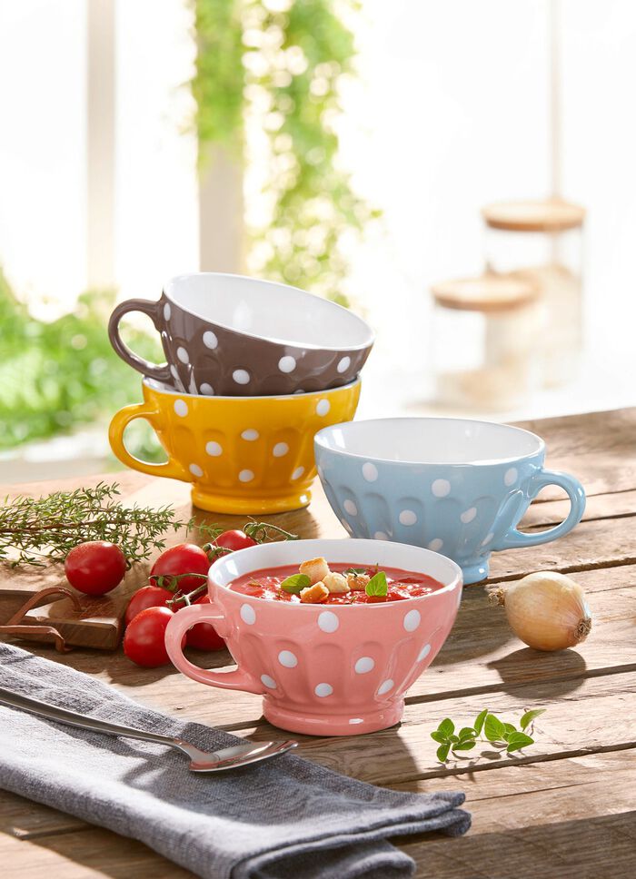 gourmetkoppar set om 4 gjorda av stengods 