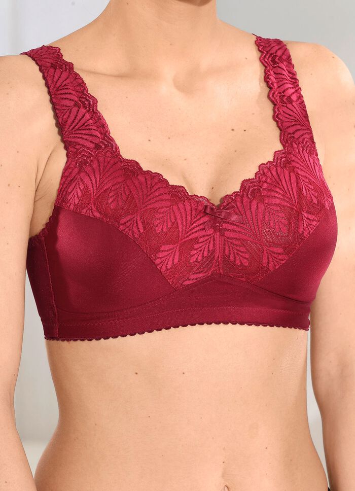 BH med subtilt gl&auml;nsande elastisk spets 