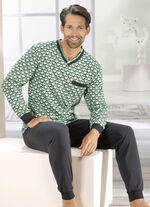 Pyjamas med V-ringning och muddar, 