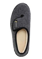 Fodrade herrtofflor, med ny ull ANTRACIT-SVART