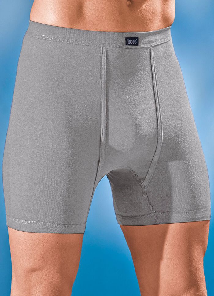 Paket med tre kalsonger av fin ribb med gylf, enf&auml;rgad 