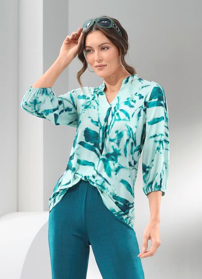 Skjorttunika med briljant f&auml;rgtryck 