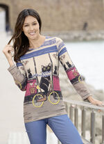 Skjorta med "kattmotiv" FLERFÄRG