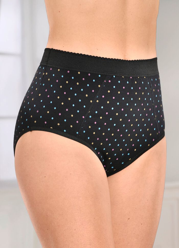 Paket med fem formade trosor med f&ouml;rst&auml;rkt magomr&aring;de 