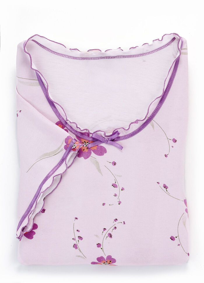 Nattlinne, kort &auml;rm med V-ringning ZARTFLIEDER-BUNT