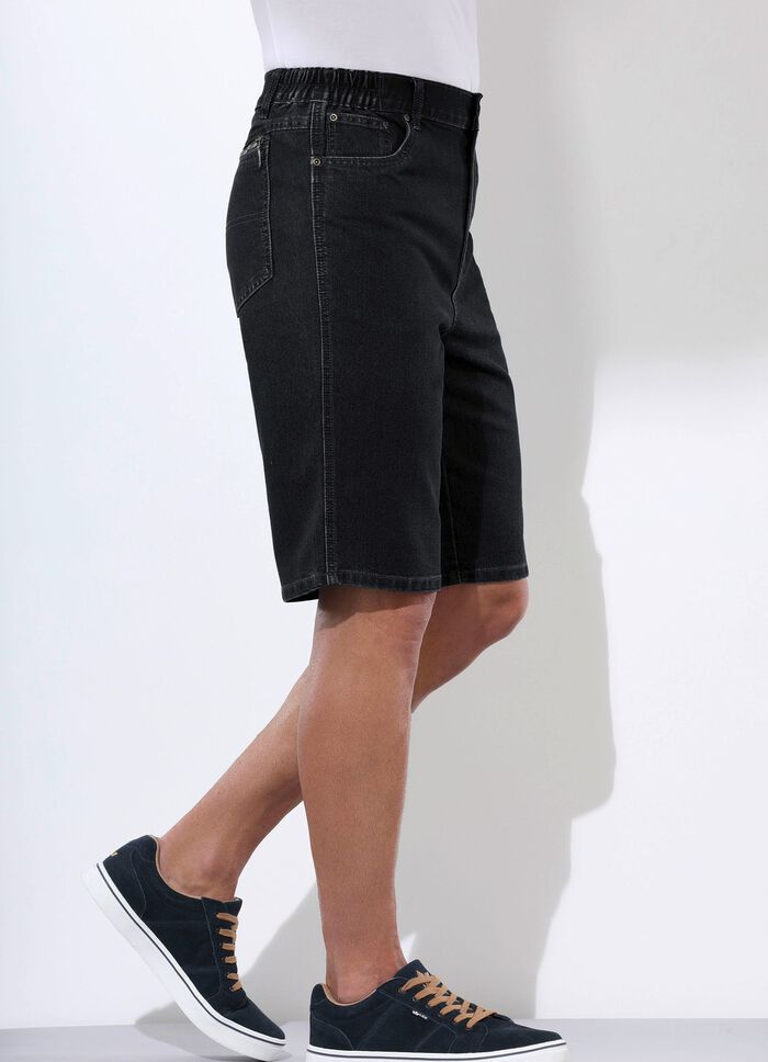 Denim bermudashorts med stretch i midjan i 3 f&auml;rger 
