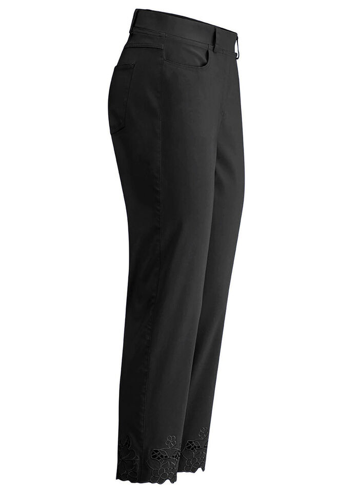 Byxor med blommiga &ouml;ljetter SVART