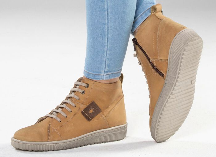 ELENA EDEN skosko med sn&ouml;rning av nubuckl&auml;der, med l&auml;derapplikation 