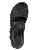 Waldläufer, bekväma damsandaler, bredd H, med uttagbar fotbädd SCHWARZ