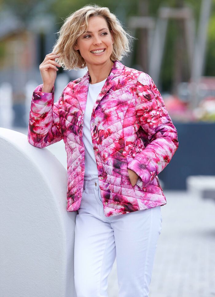 Kort jacka med blommig design 