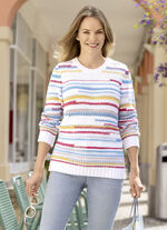 Tröja i en blandning av stickningar och mönster 