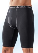 Paket med tre l&aring;ngbyxor, enf&auml;rgade med dekorativ passpoal 