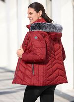 Jacka med avtagbar kant i fuskp&auml;ls 