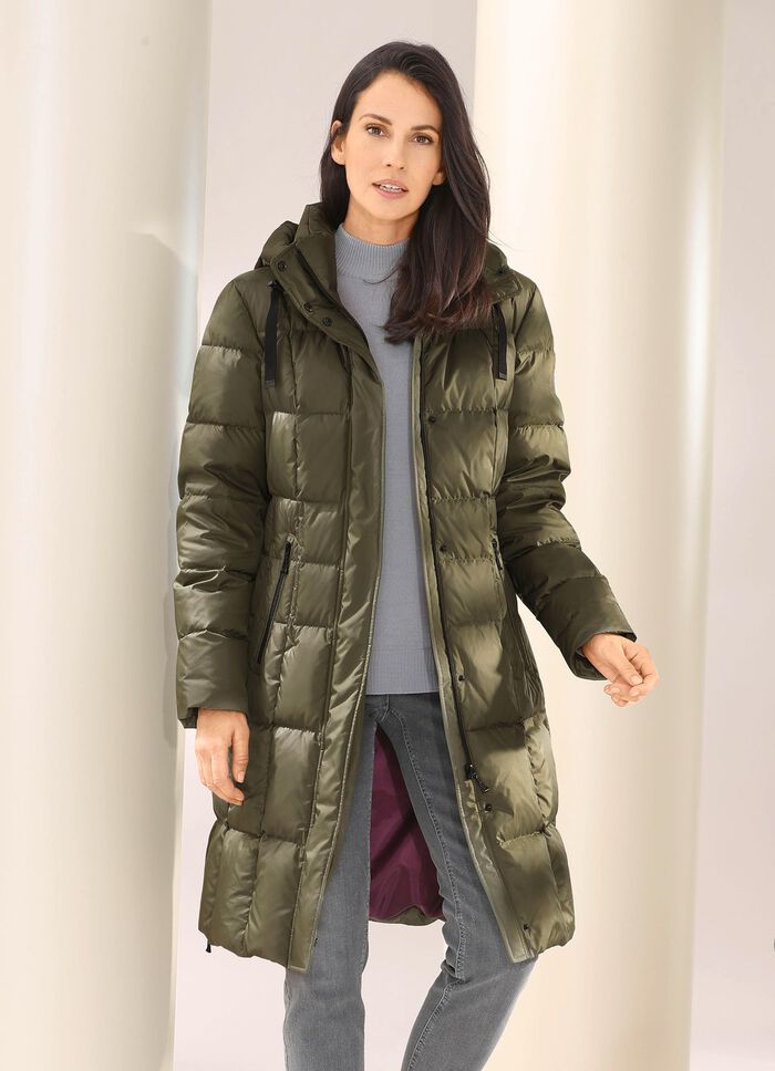 Kort dunkappa med avtagbar huva OLIV