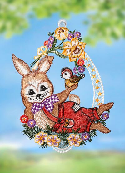 F&ouml;nsterbild med p&aring;skharemotiv 