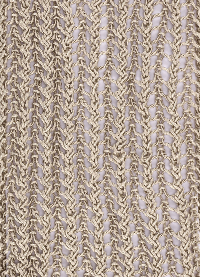 Tröja av elegant, glänsande bandgarn SAND BEIGE