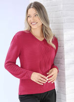 Pullover med stretchig kabelstruktur 