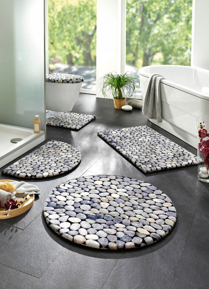 L&auml;ttsk&ouml;tt badrumsset med kiselstenmotiv GR&Aring;