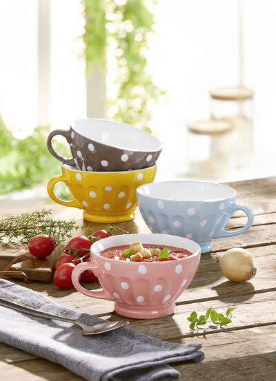 gourmetkoppar set om 4 gjorda av stengods, , large