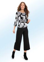 Skjorttunika med dekorativa knappar SVART-ECRU