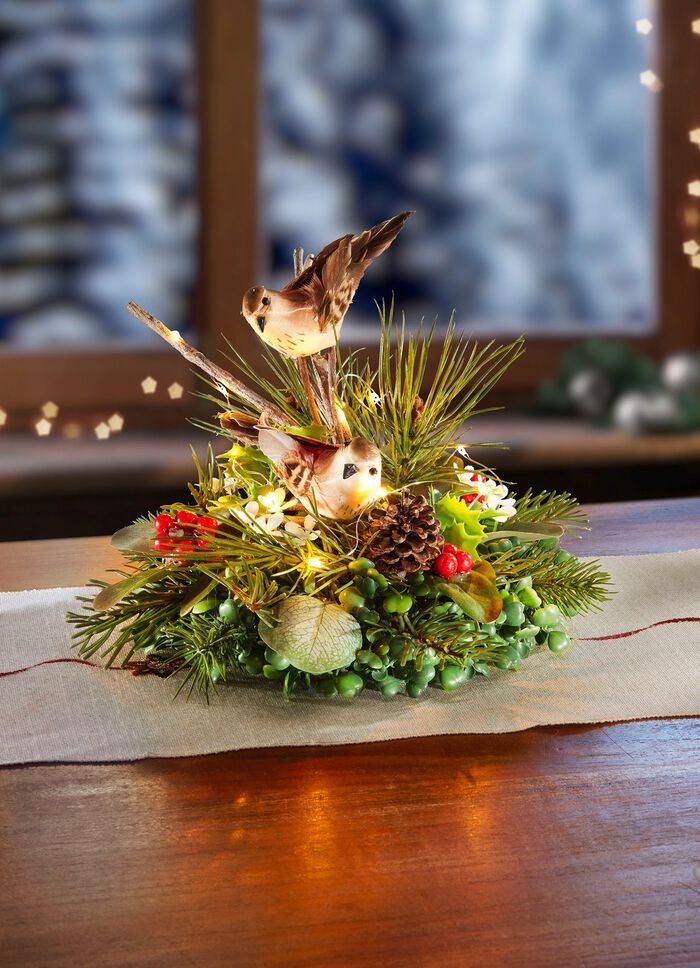 Upplyst bordsarrangemang 