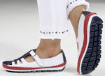 Gemini mockasinloafer i somrig design VIT-NAVY-RÖD