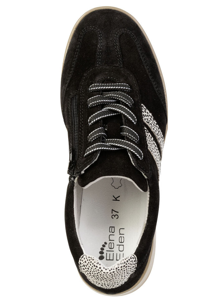 ELENA EDEN, trendiga damsneakers, vidd K, med uttagbar fotbädd SCHWARZ-BEIGE