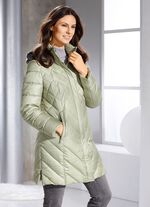 Kort dunjacka med avtagbar huva 