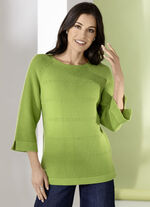 Tröja med texturerade ränder ÄPPELGRÖN