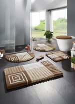 Badrumsset med halkfri rygg BEIGE