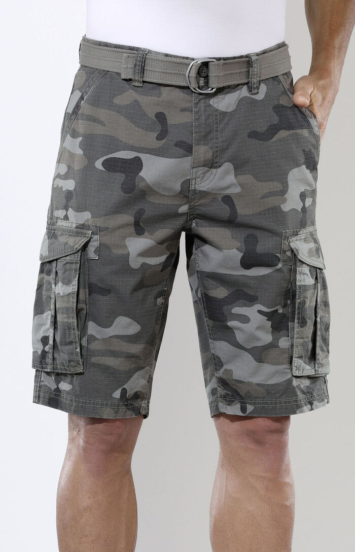 Bermudashorts med bälte och cargofickor i 2 färger ANTRACITGRÅ