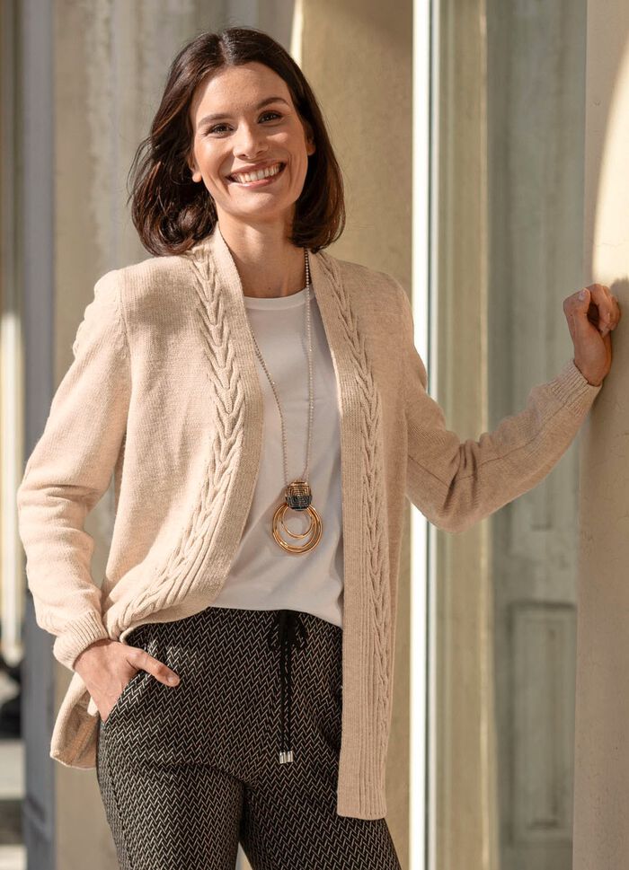 Cardigan med dekorativ struktur 