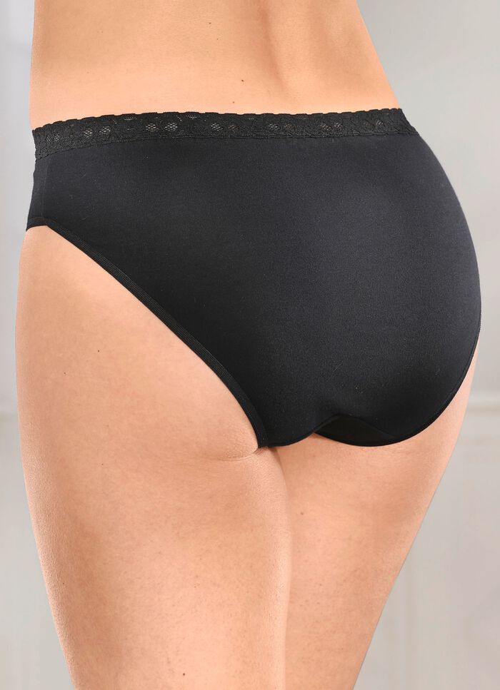 Paket med fyra trosor med elastisk spets i midjan 